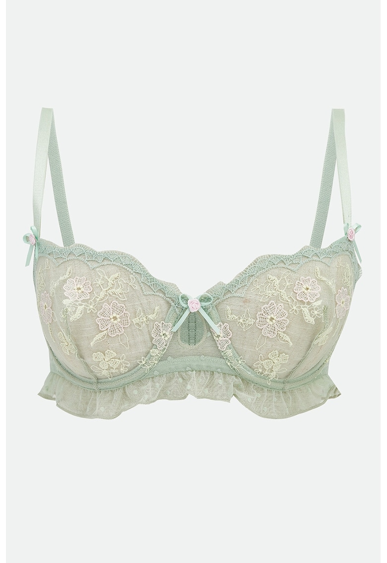Sutien din dantela cu sustinere metalica pentru tricou - Verde pal