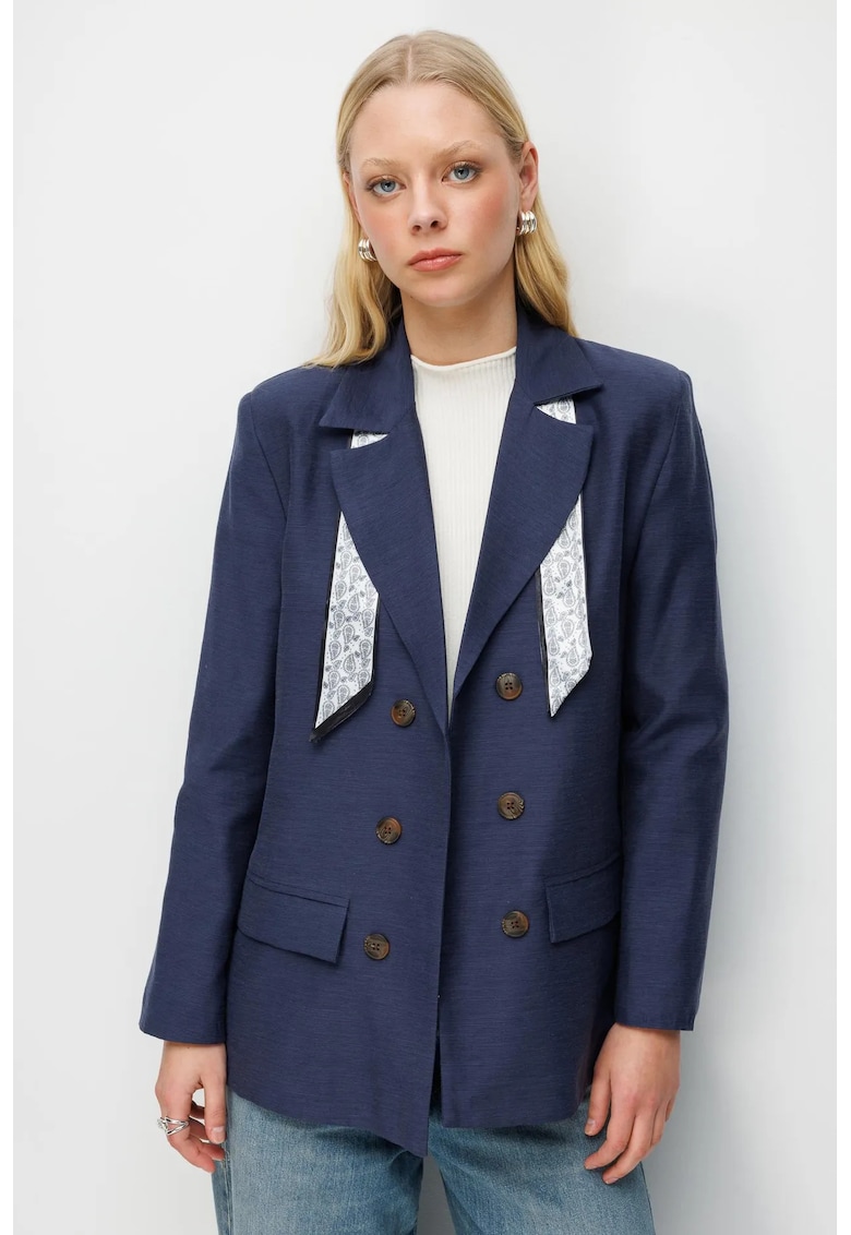 Sacou dama - Textil - Bleumarin