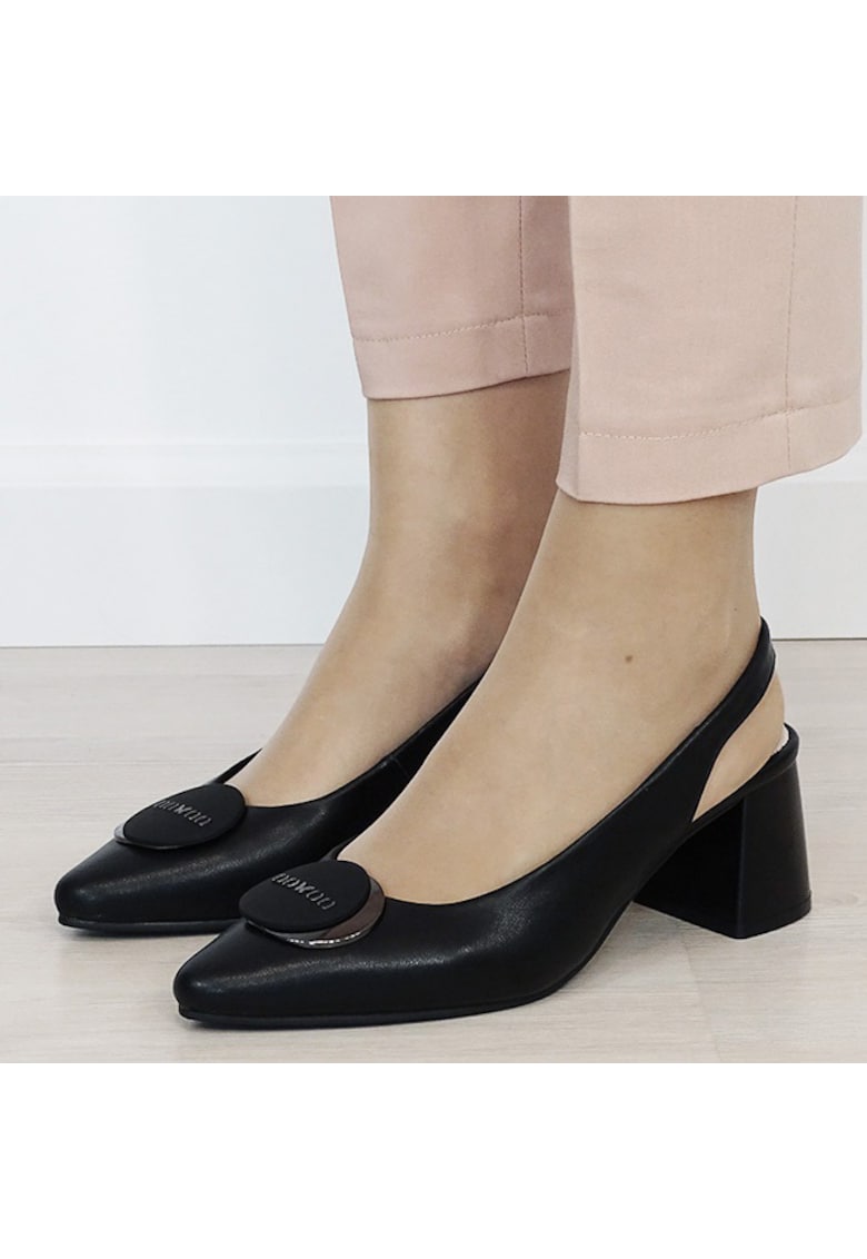 Pantofi negru eleganti din piele naturala BY6887-1 03 19737 - Negru