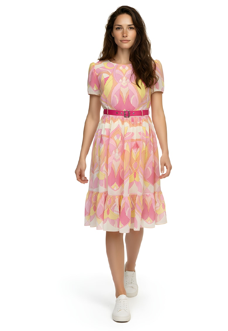 Rochie midi evazata Mandy - Multicolor