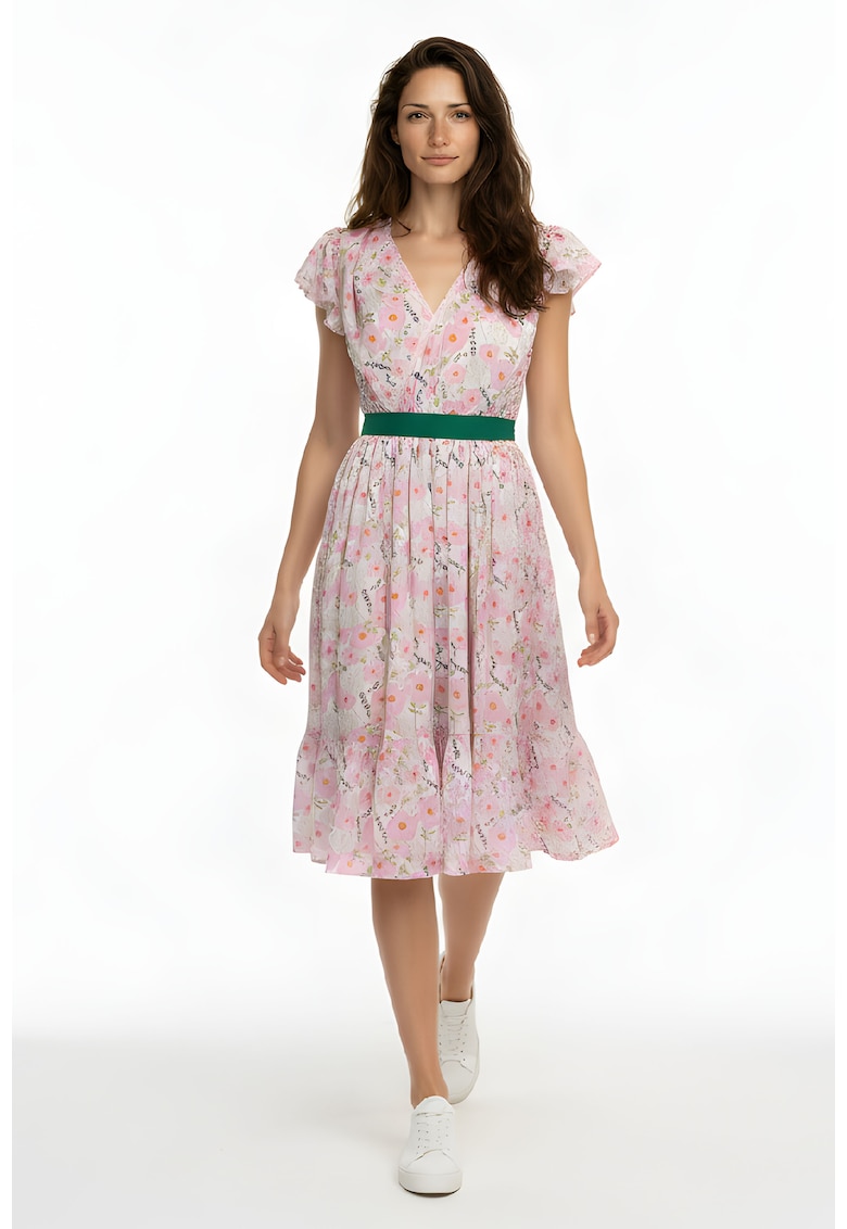Rochie midi cu decolteu cache-cour Elara - Multicolor
