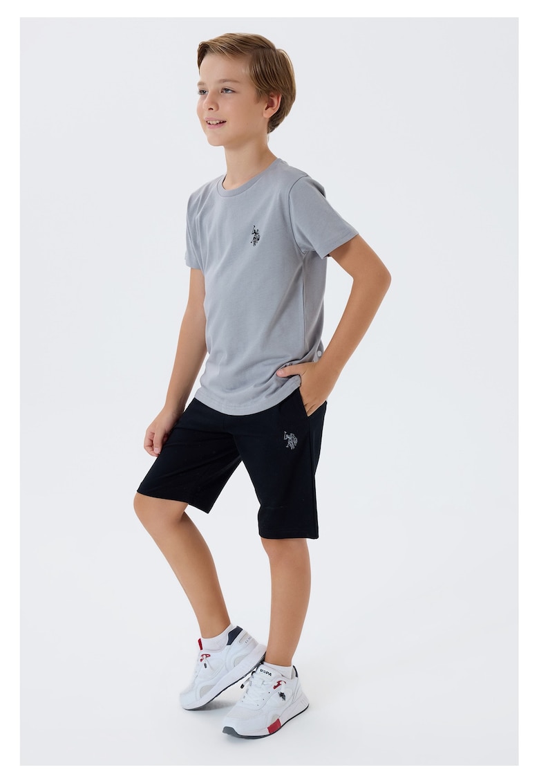 Set doua piese cu tricou si pantaloni scurti - pentru baieti - Gri