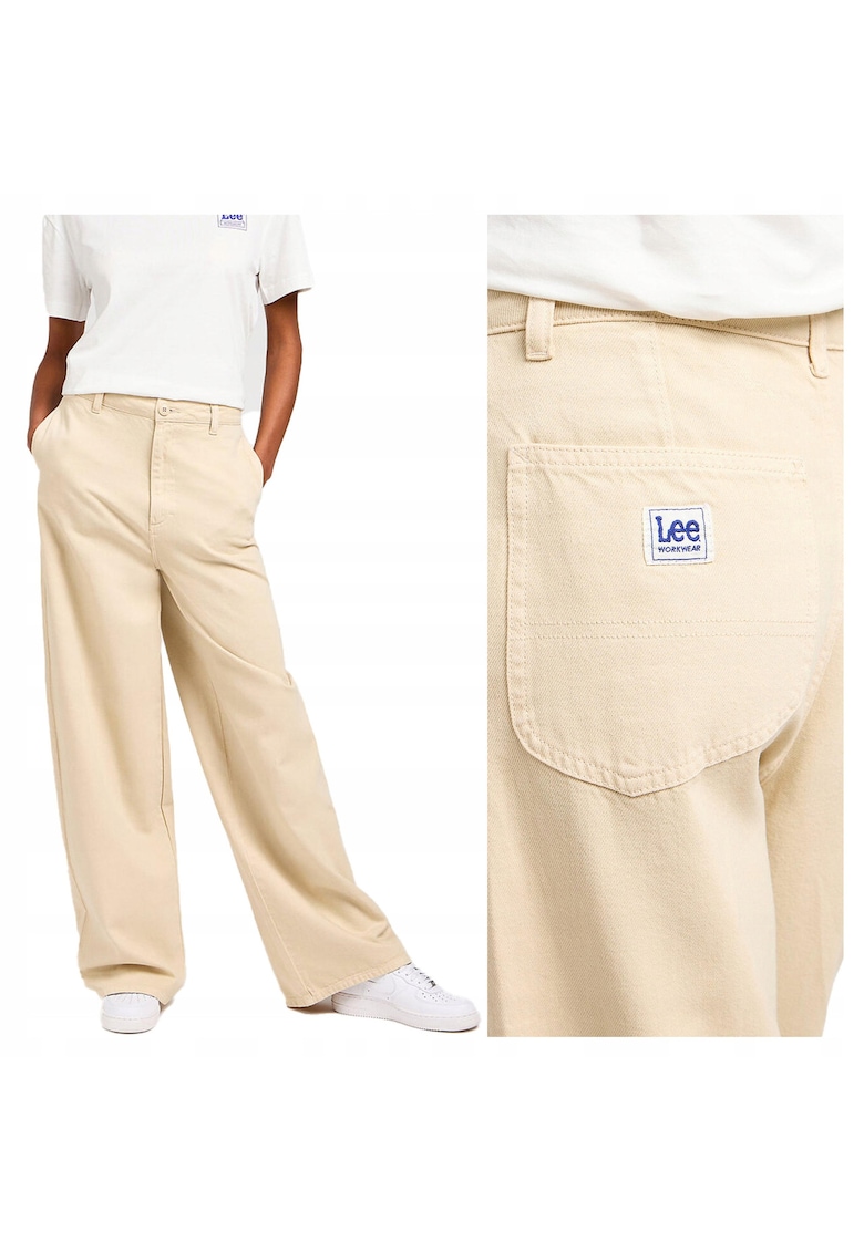 Pantaloni Dama - Chino Relaxed - Lungi - Straight Fit - Talie Medie - 5 Buzunare - Fermoar - Bumbac - W25-L31 US - Gri