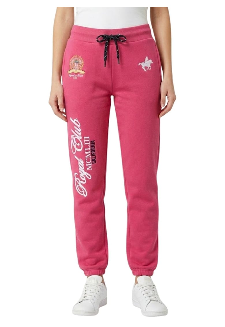 Pantaloni de trening cu imprimeu text -