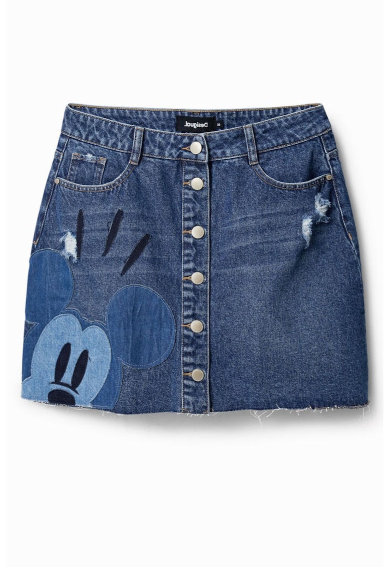 Fusta din denim cu Mickey Mouse -