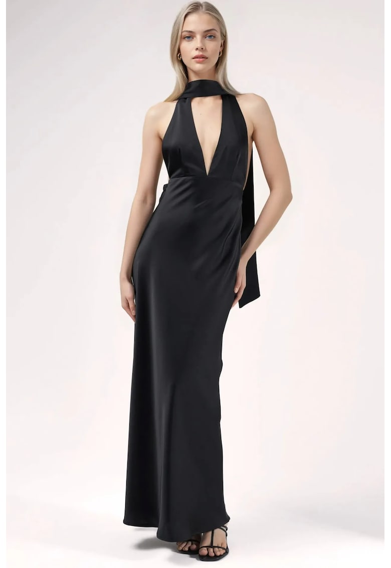 Rochie Maxi - Mulata - Negru - Poliester Satinat