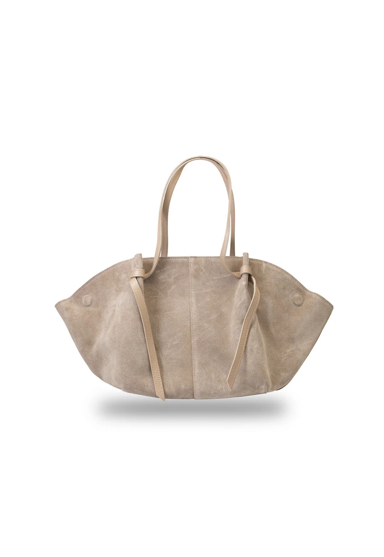 Geanta dama din piele naturala taupe deschis Alice