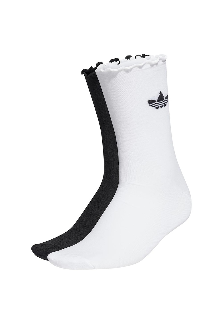 Soseste dama - nylon/elastan - 2 perechi - alb/negru - 40-42EU