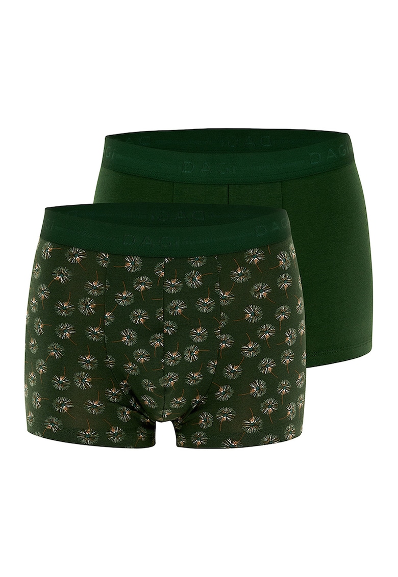 Set de boxeri din amestec de bumbac - 2 perechi - Verde inchis