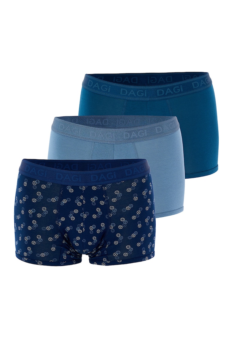 Set de boxeri din amestec de modal - 3 perechi - Albastru inchis