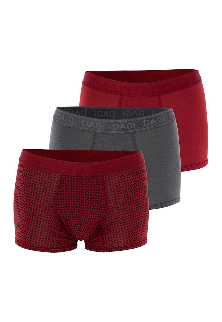 Set de boxeri din amestec de bumbac - Rosu/Negru