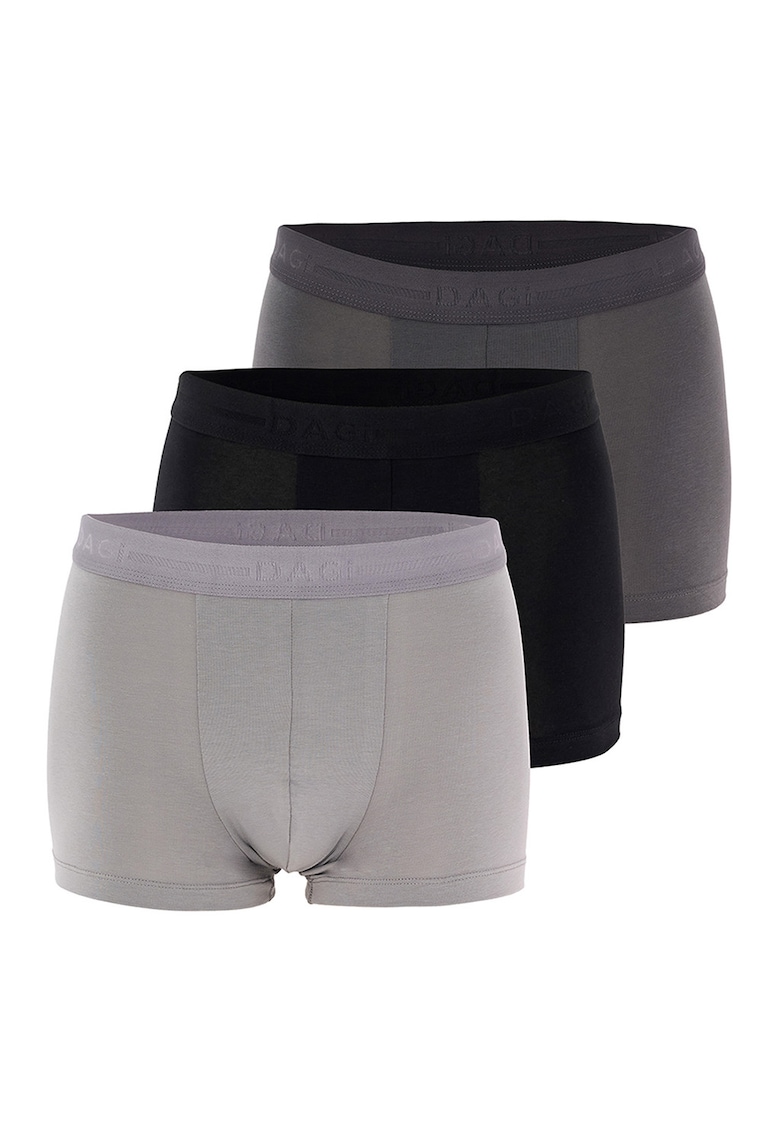 Set de boxeri uni - 3 perechi - Negru/Gri antracit