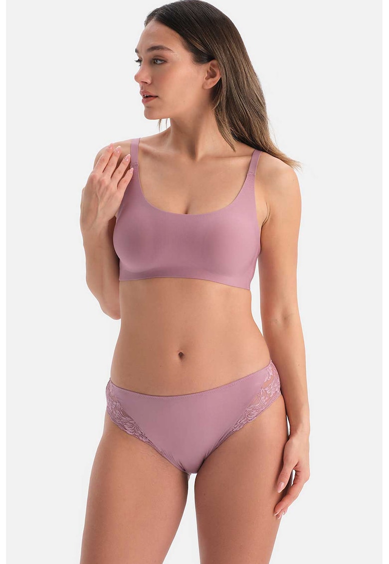 Sutien cu burete si acoperire completa - Lila
