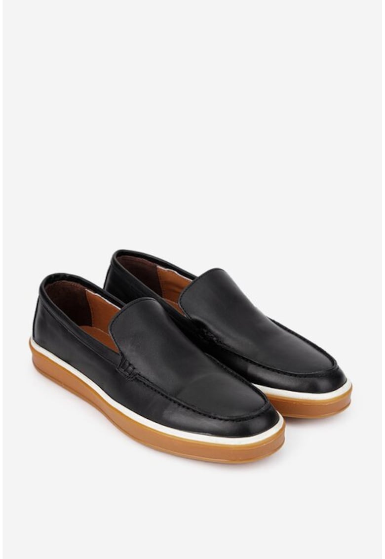 Mocasini barbati confectionati din piele naturala neagra