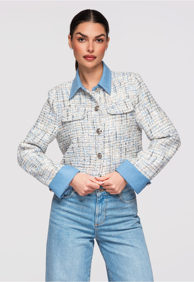 Sacou scurt OW-BLZB-0106 - Albastru