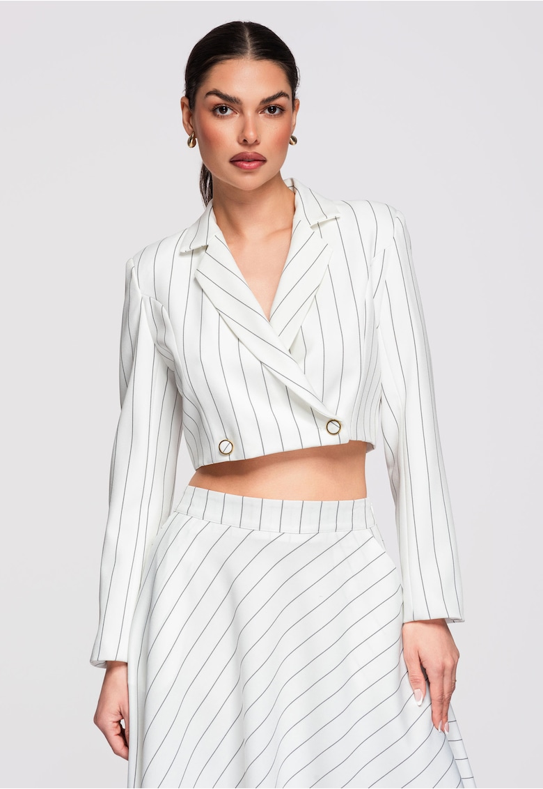 Sacou scurt OW-BLZB-0109 - Alb