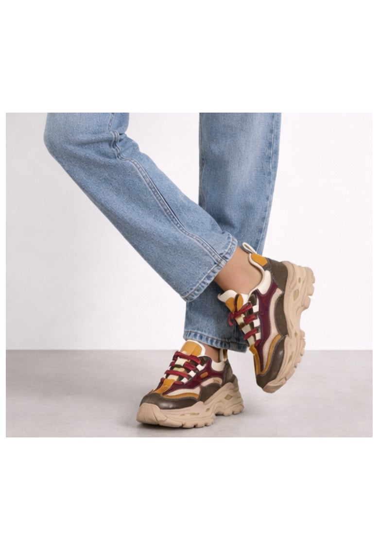 Tenisi dama - HY2959 bordo - piele intoarsa - Rosu