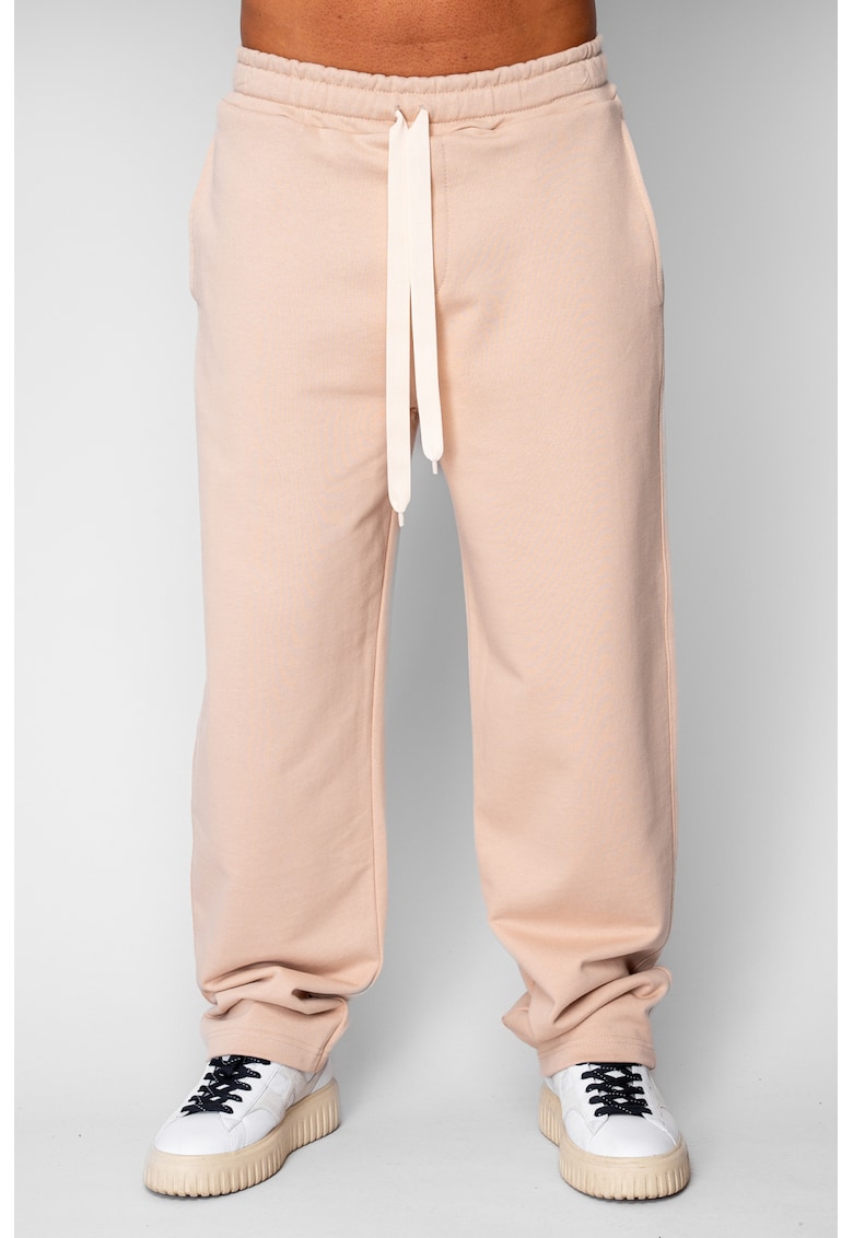 Pantaloni lung drept din 100% Bumbac Beige 20587 - Bej