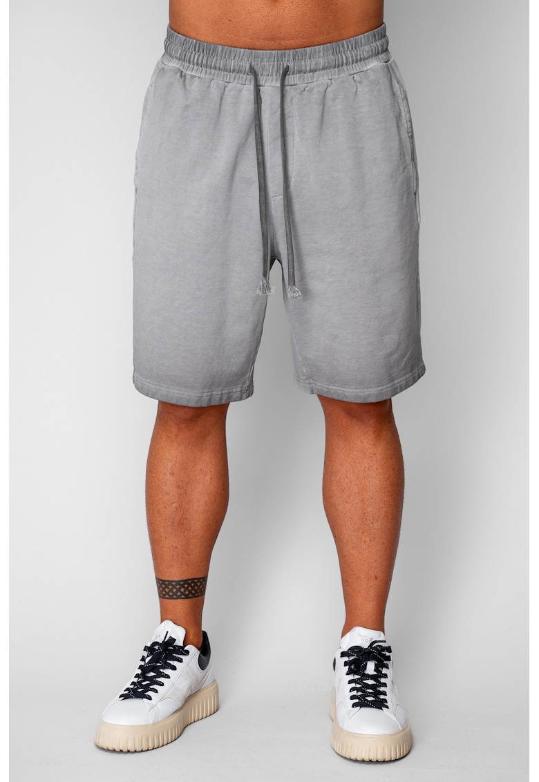 Pantaloni scurti din bumbac Pre-Washed Grey 20638 - Gri