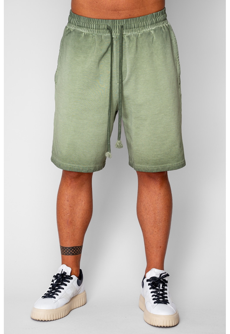 Pantaloni scurti din bumbac Pre-Washed Kaki 20642 - Kaki