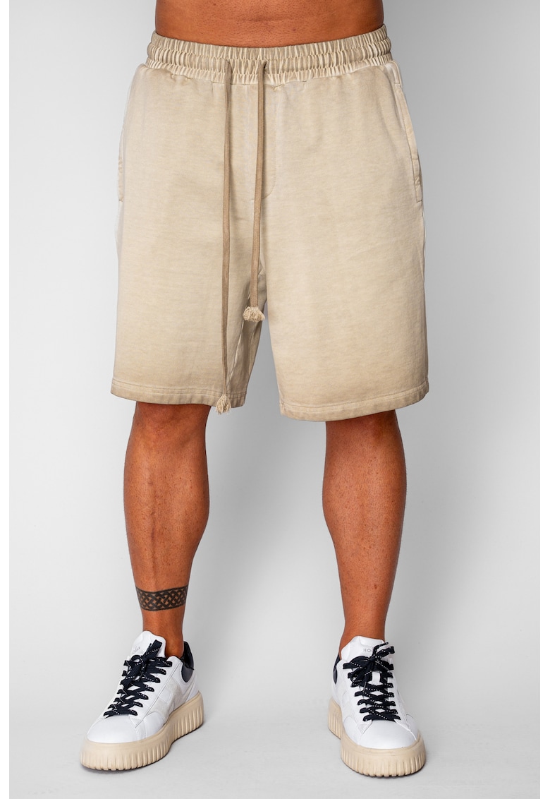 Pantaloni scurti din bumbac Pre-Washed Beige 20646 - Bej