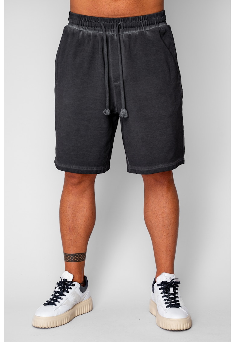 Pantaloni scurti din bumbac Pre-Washed Black 20650 - Negru