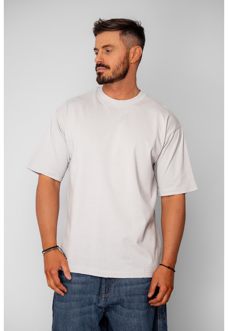 Tricou Oversized Ripped Light Grey 20664 - Gri deschis