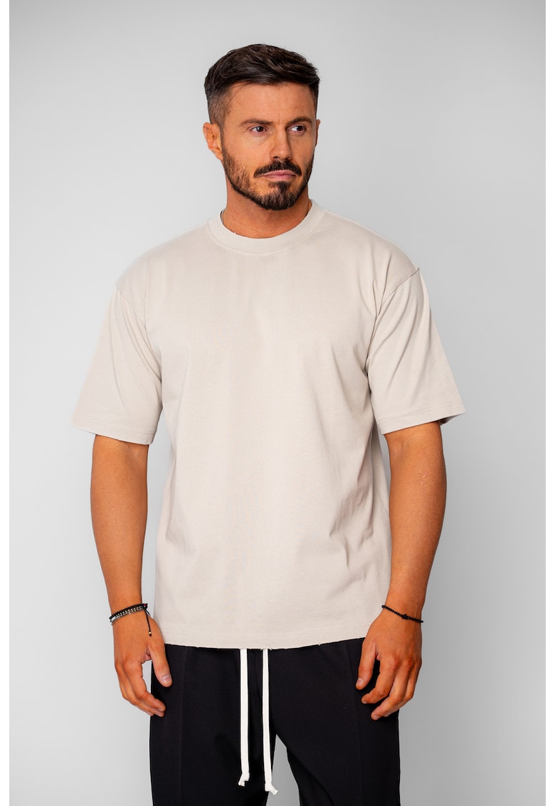 Tricou Oversized Ripped Beige 20669 - Bej