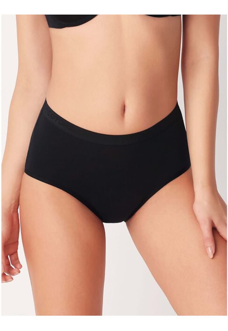 Chiloti menstruali bumbac organic pentru flux abundent ADB63 - Negru