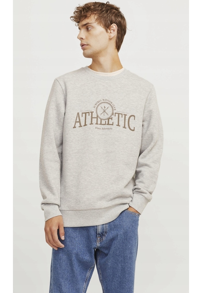Hanorac barbati Jack&Jones Andrew - cu logo - regular fit - poliester/bumbac - gri