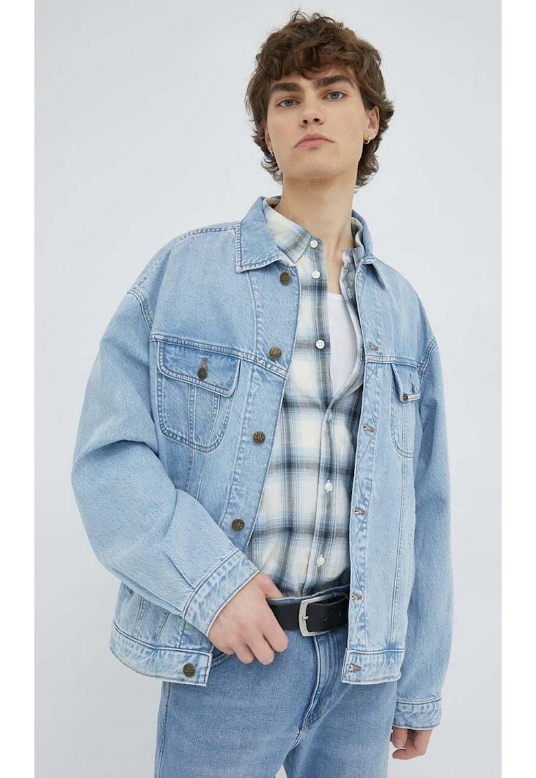 Jacheta barbati - Loose Rider Jacket - albastru deschis - croiala lejera - bumbac - canepa -
