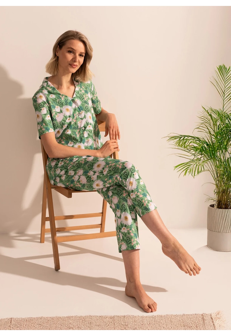 Pijama Descheiata Dama Marion Bambus - Mint