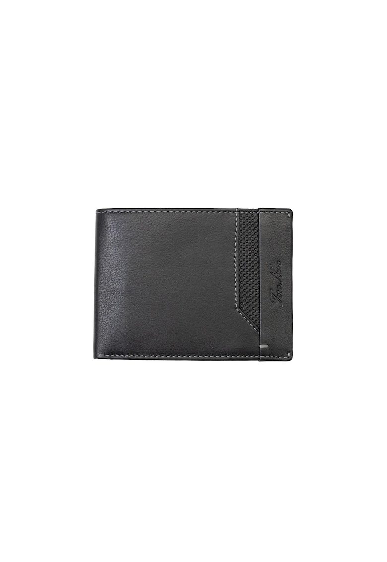 Portofel barbati din piele naturala negru-line Vox - protectie RFID