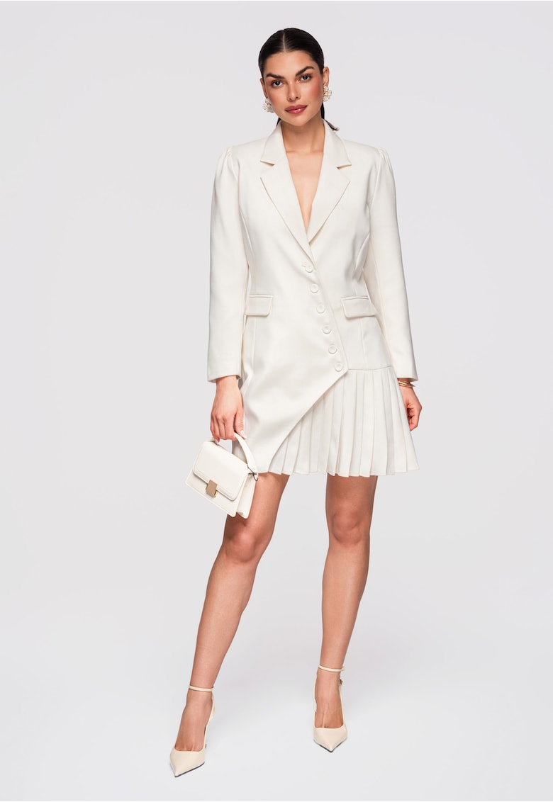 Rochie eleganta mini LA-OM-DLR302 - Ecru