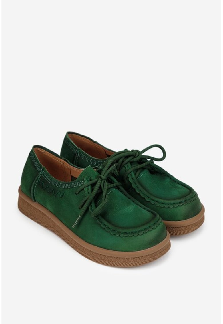 Pantofi dama din piele verde