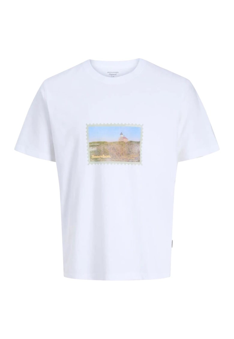 Tricou JACK &JONES Montauk Photo 57563 - Alb