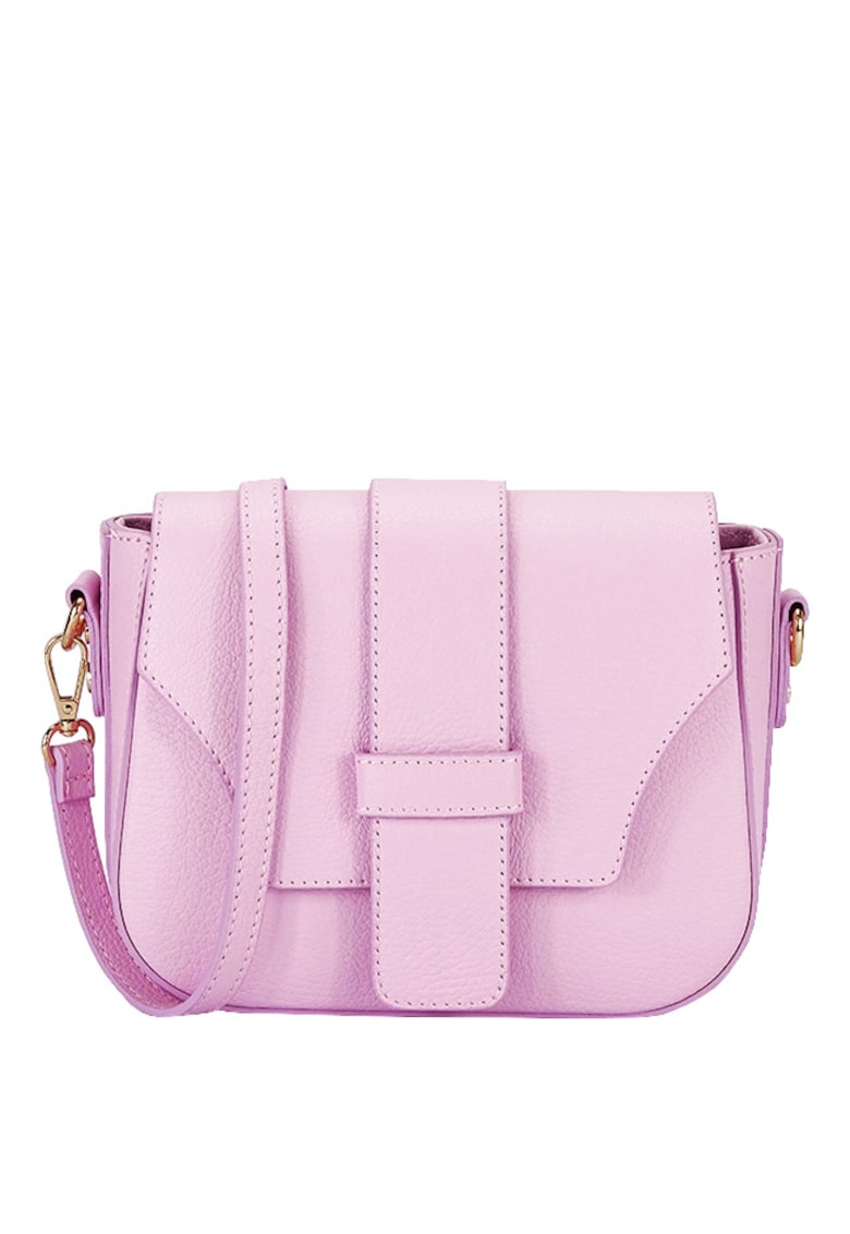 Geanta medie din piele naturala 2031 127 - Roz - 17x21x7