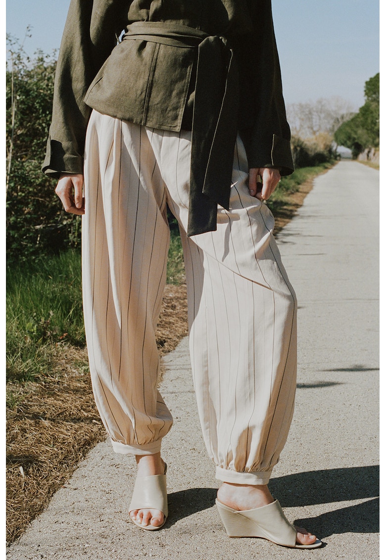 Pantaloni balloon in dungi - Bej deschis
