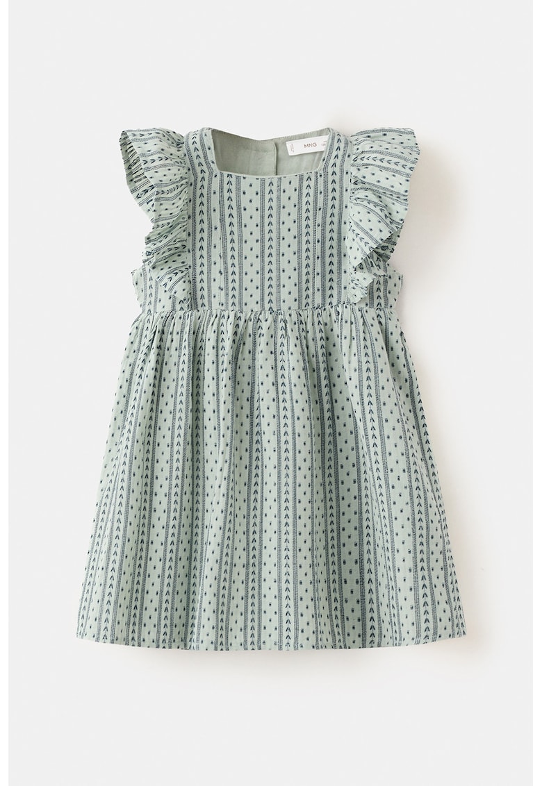 Rochie scurta evazata - Albastru ultramarin/Verde pal