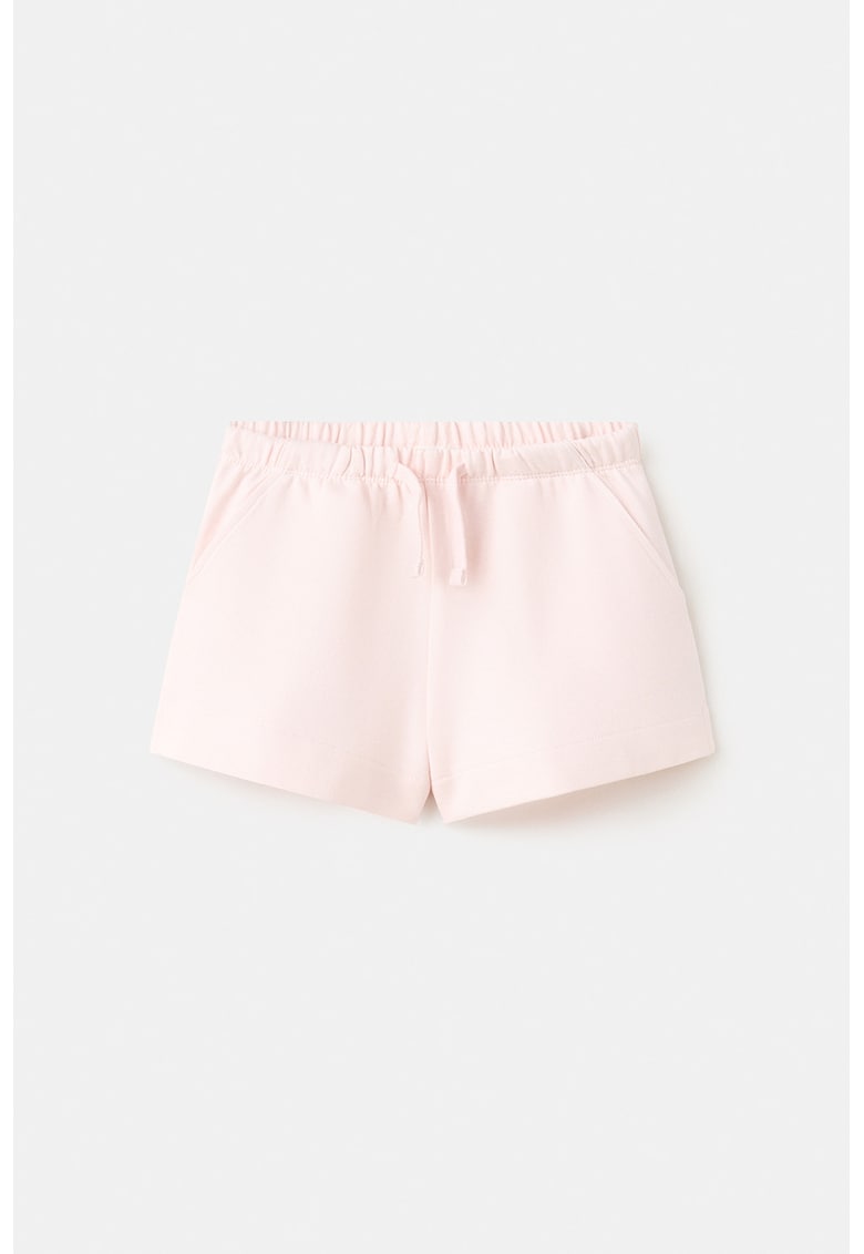 Pantaloni scurti din bumbac cu talie ajustabila - Roz pal