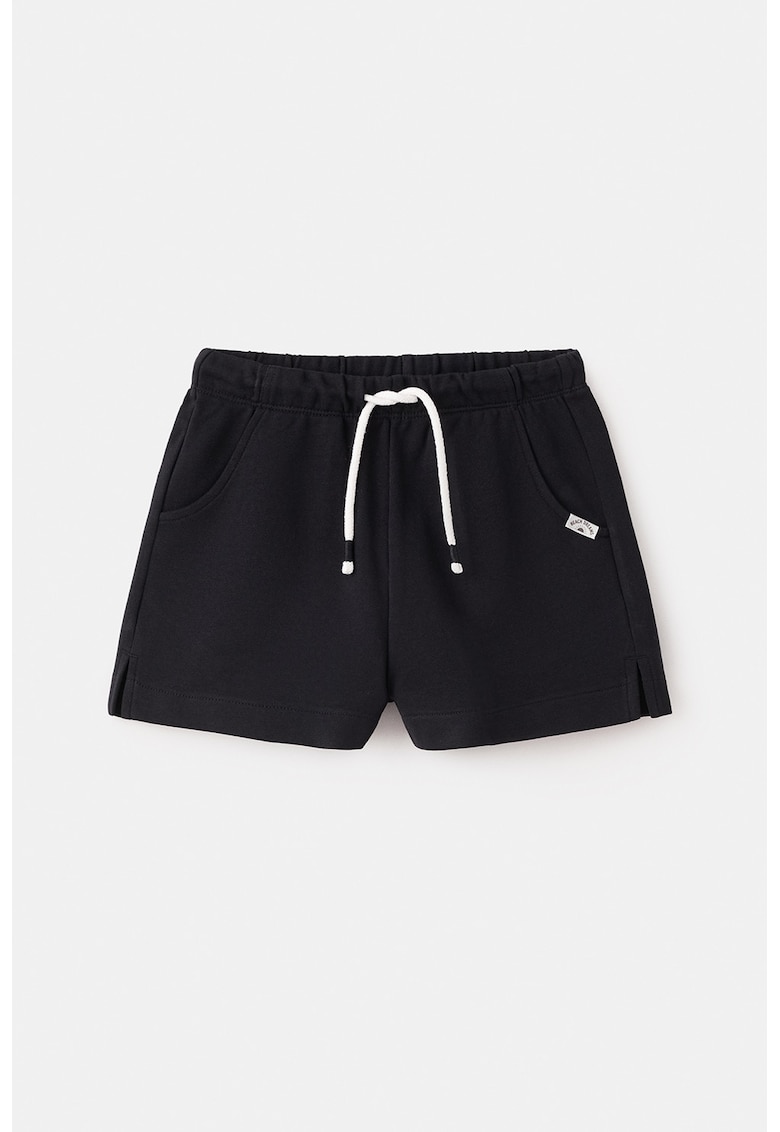 Pantaloni scurti de bumbac cu snur - Negru