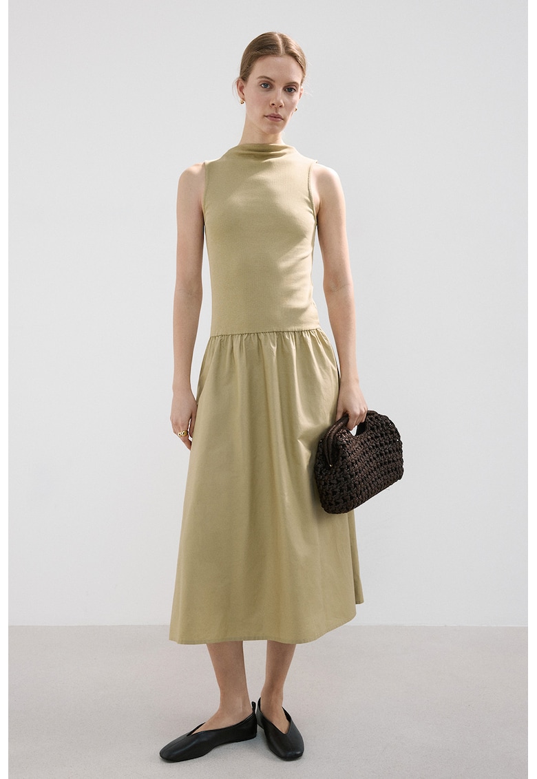 Rochie midi fara maneci - Bej