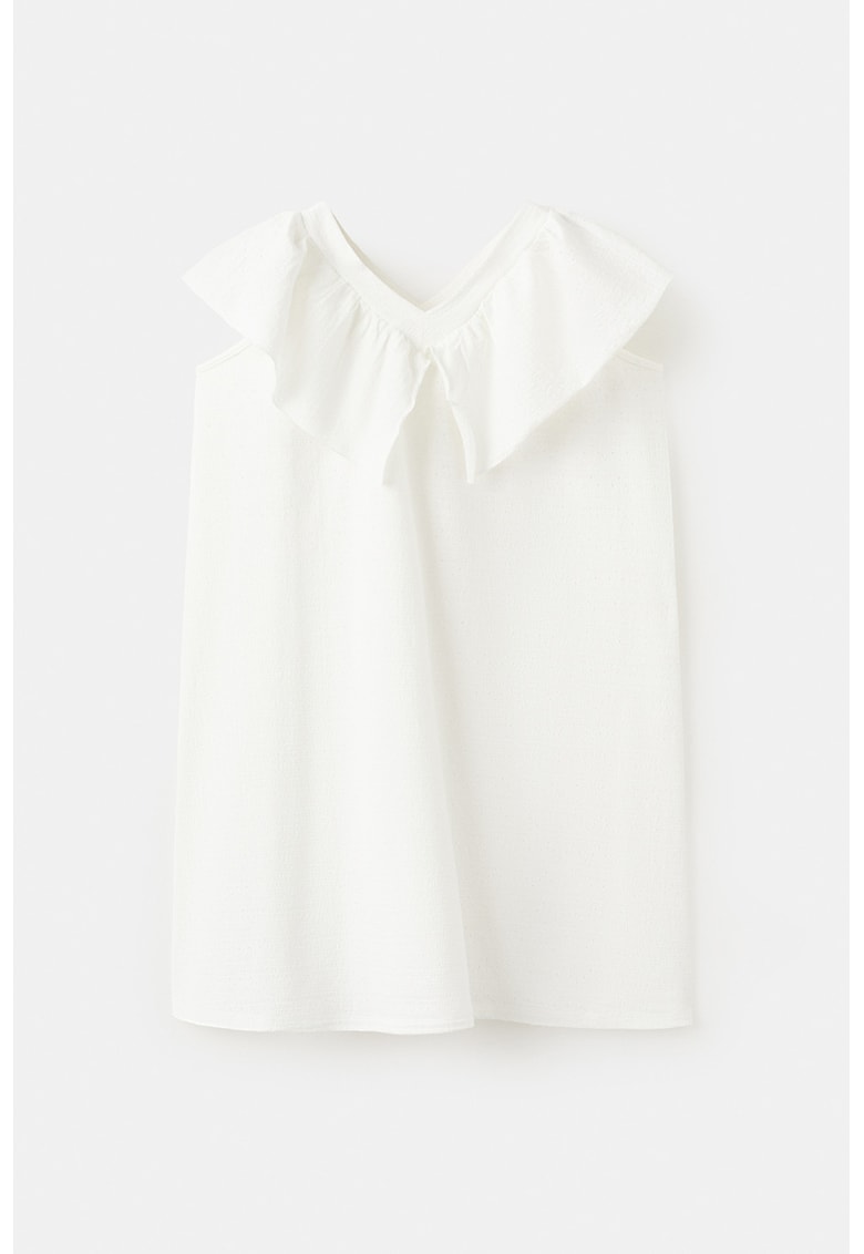 Rochie cu guler funda - Alb