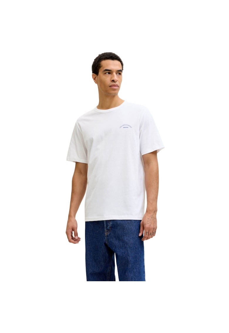 Tricou JACK &JONES College Logo Crew Neck 57476 - Alb