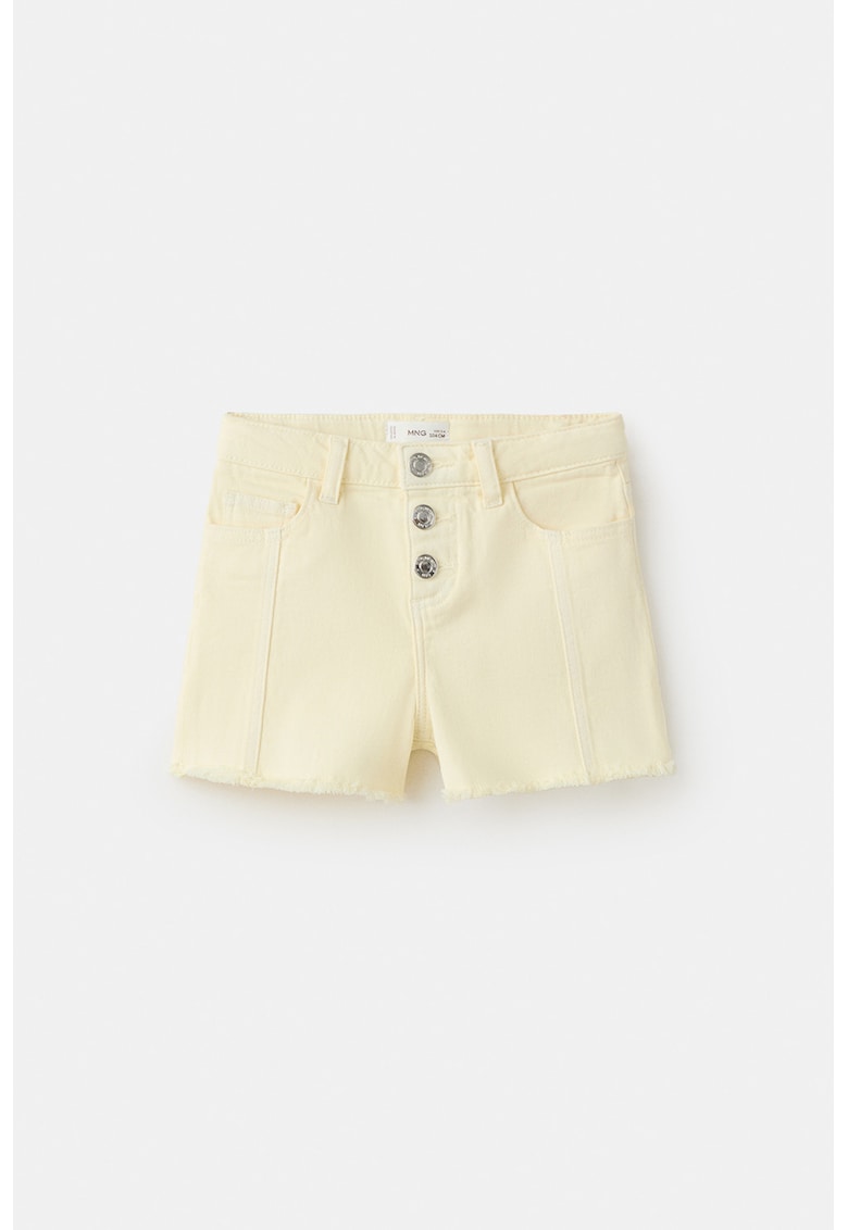 Pantaloni scurti din bumbac cu nasturi - Bej deschis