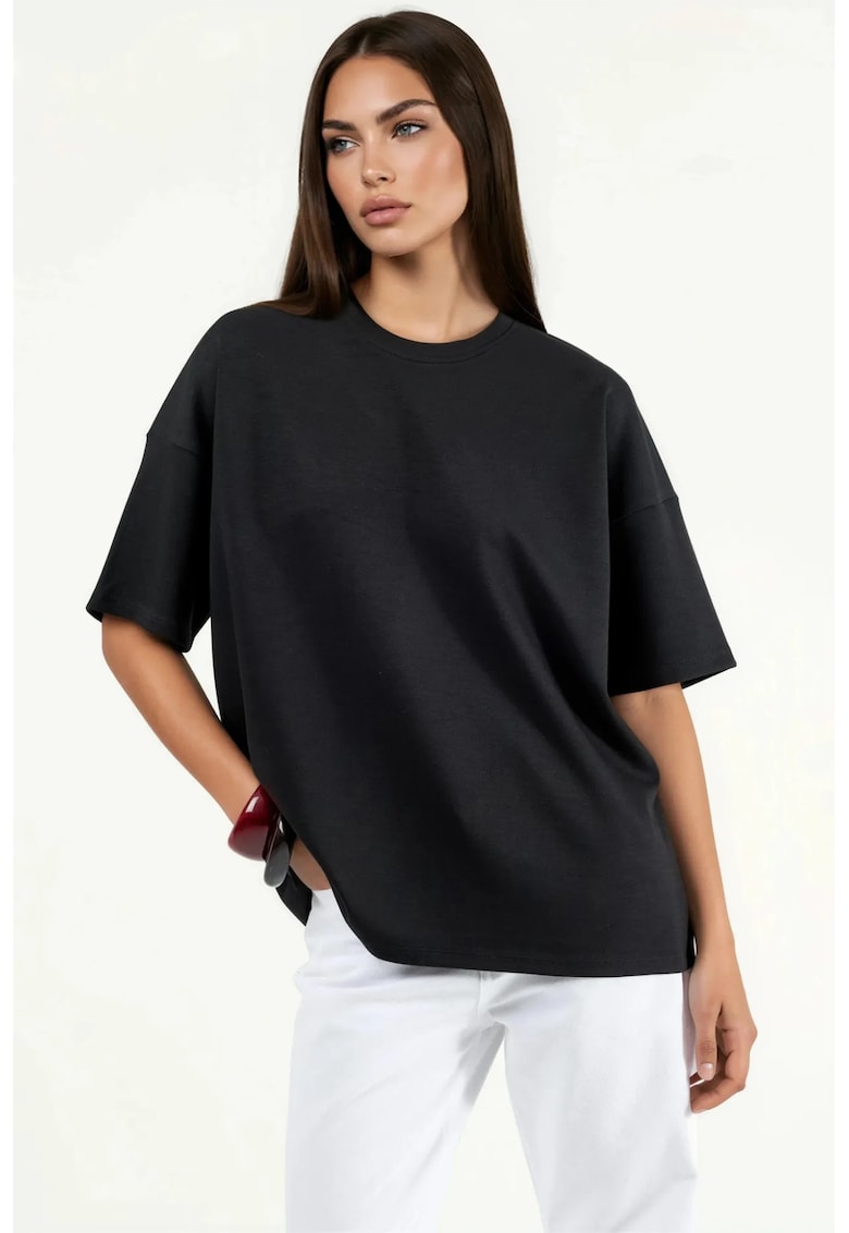 Tricou dama - jerseu - supradimensionat - negru