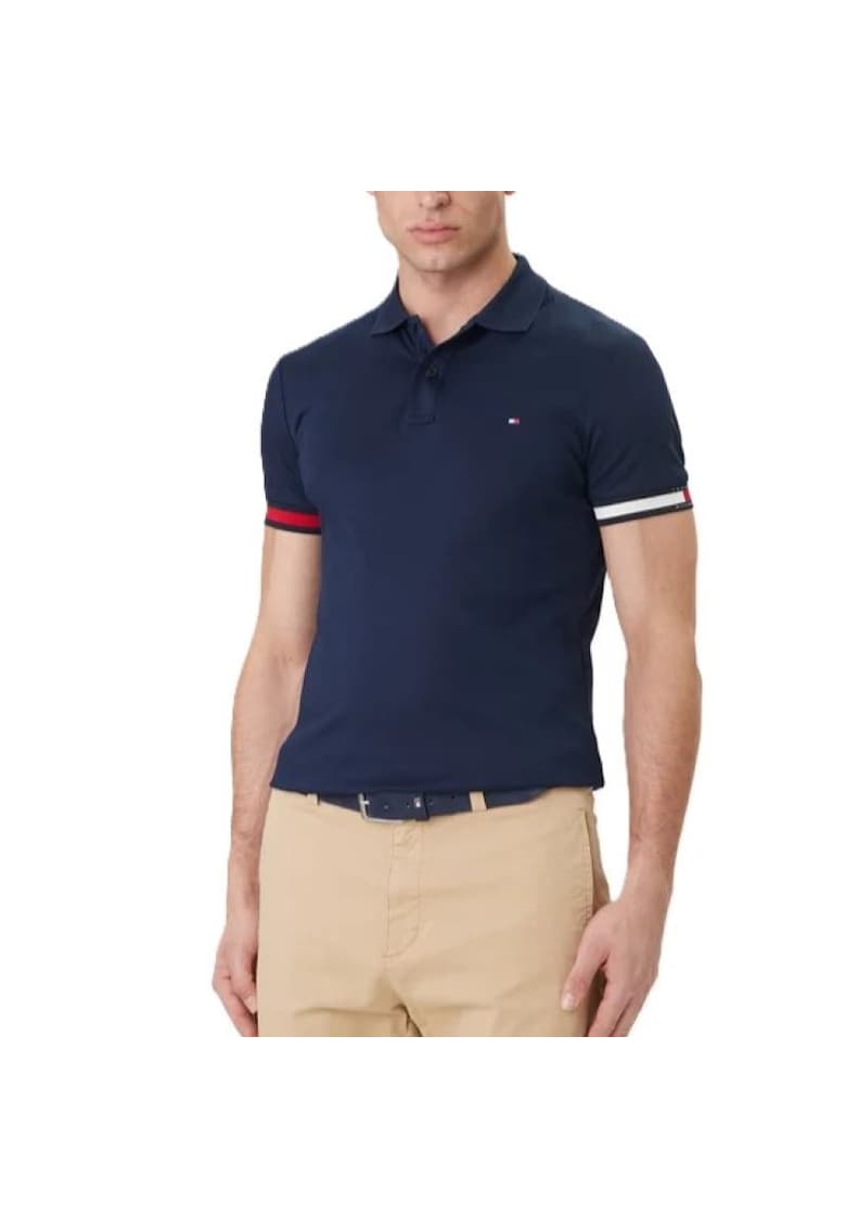Tricou polo RWB CUFF LIQUID COTTON SLIM POLO-MW0MW42743-DCC