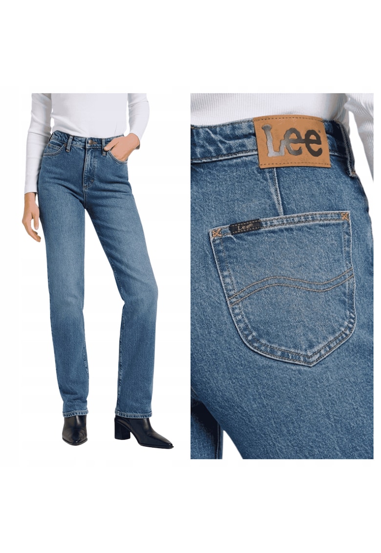Blugi Dama - June - Straight Fit - Denim Design - 5 Buzunare - Fermoar - Bumbac - Albastru - Albastru