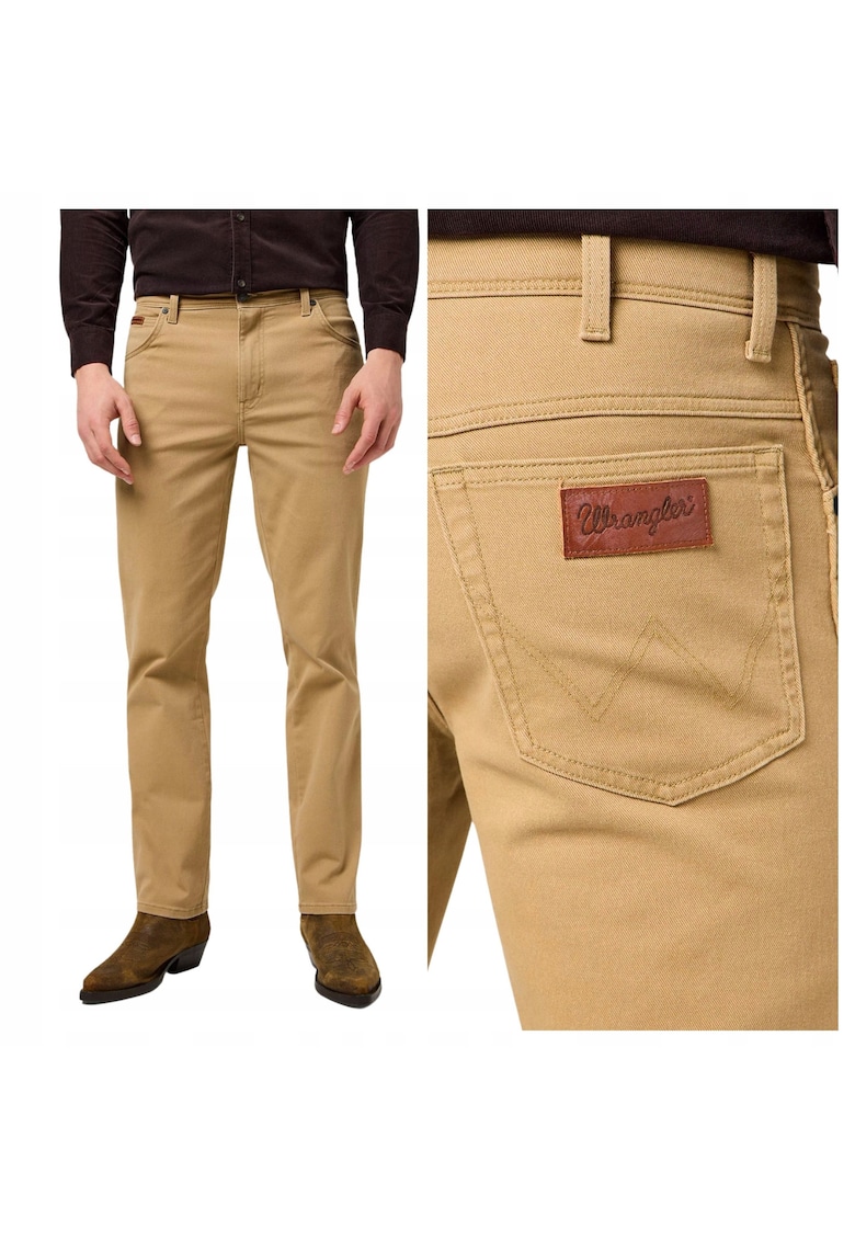 Blugi Barbati - Texas - Straight Fit - 5 Buzunare - Talie Medie - Fermoar - Bumbac - Bej - Bej
