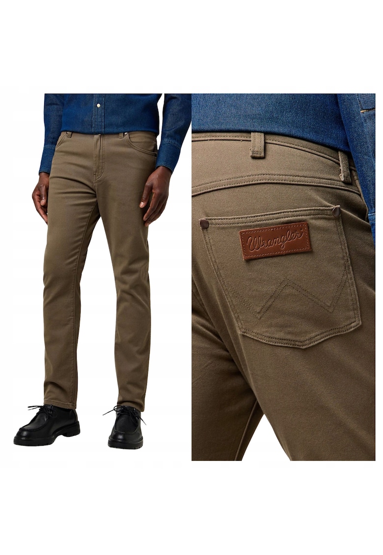 Blugi Barbati - Larston - Slim Fit - 5 Buzunare - Talie Medie - Fermoar - Bumbac - Maro - Maro cenusiu